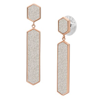 Hazel Hexagon Glitz Paper Drop Earrings