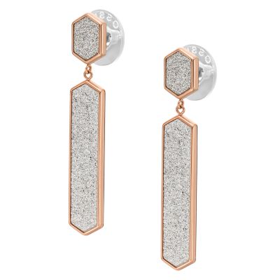 Hazel Hexagon Glitz Paper Drop Earrings