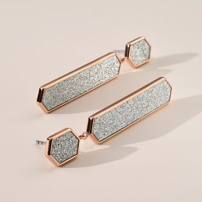 Hazel Hexagon Glitz Paper Drop Earrings