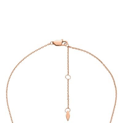 Love Knot Rose Gold-Tone Stainless Steel Station Necklace