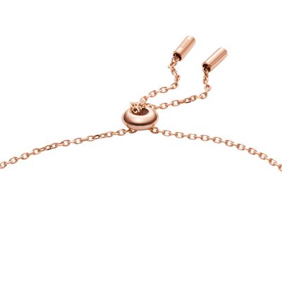 Love Knot Rose Gold-Tone Stainless Steel Chain Bracelet