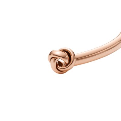 Love Knot Rose Gold-Tone Stainless Steel Cuff Bracelet