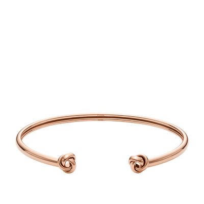 Love Knot Rose Gold-Tone Stainless Steel Cuff Bracelet