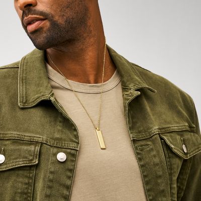 Elliott Gold-Tone Stainless Steel ID Necklace