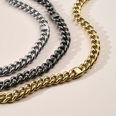 Core Chains Gunmetal Stainless Steel Chain Necklace