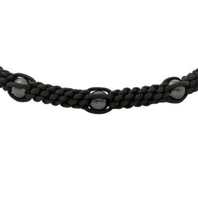 Autumn Beads Black Nylon Cord Beaded Bracelet