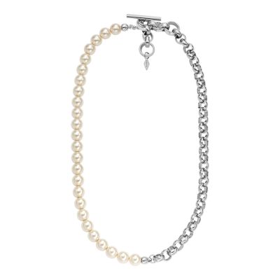 thumbnail image 2 of Freshwater Pearl Necklace – Timeless Elegance In Gold Or Silver Sterling Silver / White / 16 2 of 10