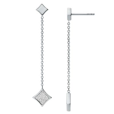 Hazel Paper Glitz Stainless Steel Drop Earrings