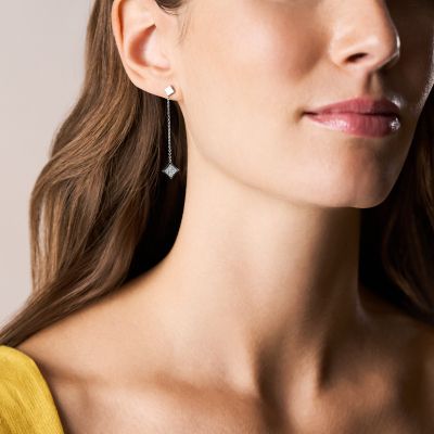 Hazel Paper Glitz Stainless Steel Drop Earrings