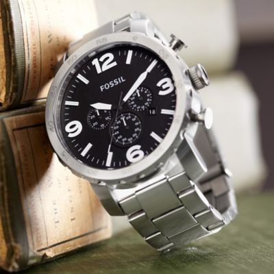 Nate Chronograph Stainless Steel Watch - JR1353 - Fossil