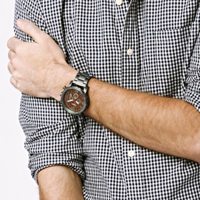 Wooden deals fossil watch