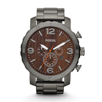 Fossil nate clearance brushed steel watch