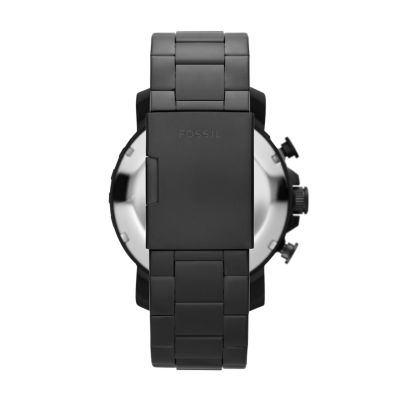 Nate chronograph black shop stainless steel watch