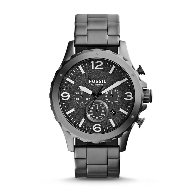 Nate Chronograph Smoke Stainless Steel Watch - Fossil