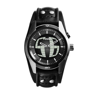 fossil watch with digital seconds