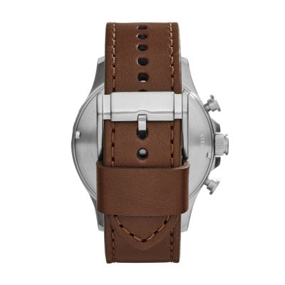 Nate Chronograph Brown Leather Watch