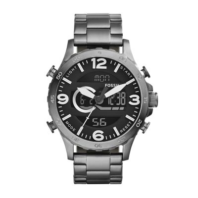 Nate Analog Digital Smoke Stainless Steel Watch