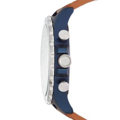 Fossil nate hot sale chronograph blue