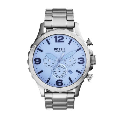 Nate Chronograph Crystal Blue Stainless Steel Watch