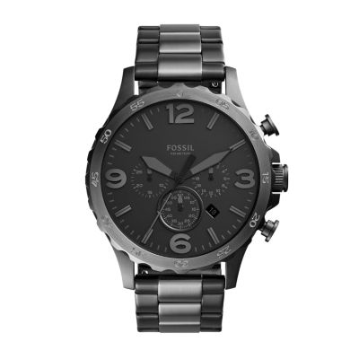 Nate Chronograph Black Stainless Steel Watch - JR1401 - Fossil