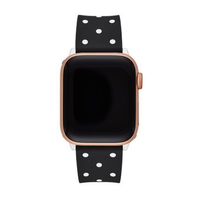kate spade new york black polka dot silicone 38/40mm bands for
