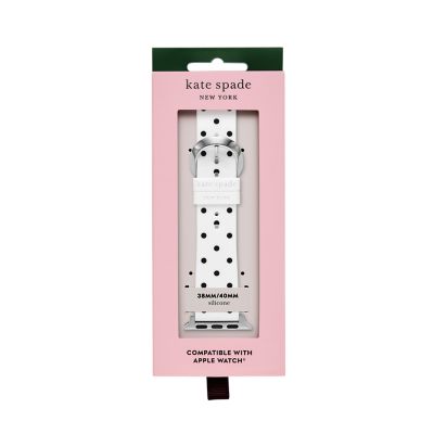 kate spade new york white and black polka dot-print silicone 38/40mm band  for Apple Watch® - KSS0102 - Watch Station