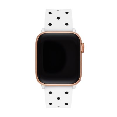 kate spade new york white and black polka dot-print silicone 38/40mm band  for Apple Watch® - KSS0102 - Watch Station