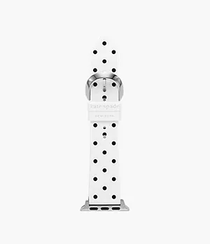 kate spade new york white and black polka dot-print silicone 38mm/40mm/41mm band for Apple Watch®