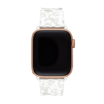 kate spade new york white and pink floral-print polyurethane 38mm/40mm/41mm  band for Apple Watch® - KSS0107 - Watch Station