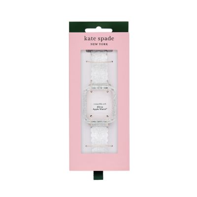 kate spade new york silver glitter jelly 40mm case and band set