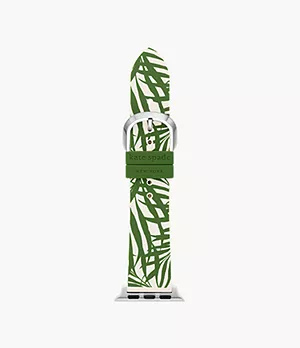 Bracelet kate spade new york en silicone décoré de feuilles de palmier vertes pour Apple Watch® de 38/40/41 mm