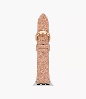 kate spade new york rose gold glitter leather band for apple watch®, 38/40/41mm