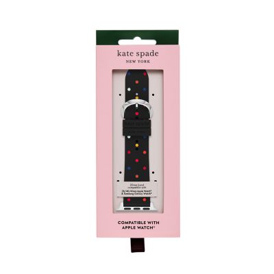 kate spade new york black multicolor dot silicone band for apple