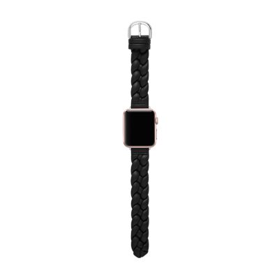 kate spade new york black leather band for apple watch 38 40 41mm and 42 44 45 49mm KSS0159E Watch Station