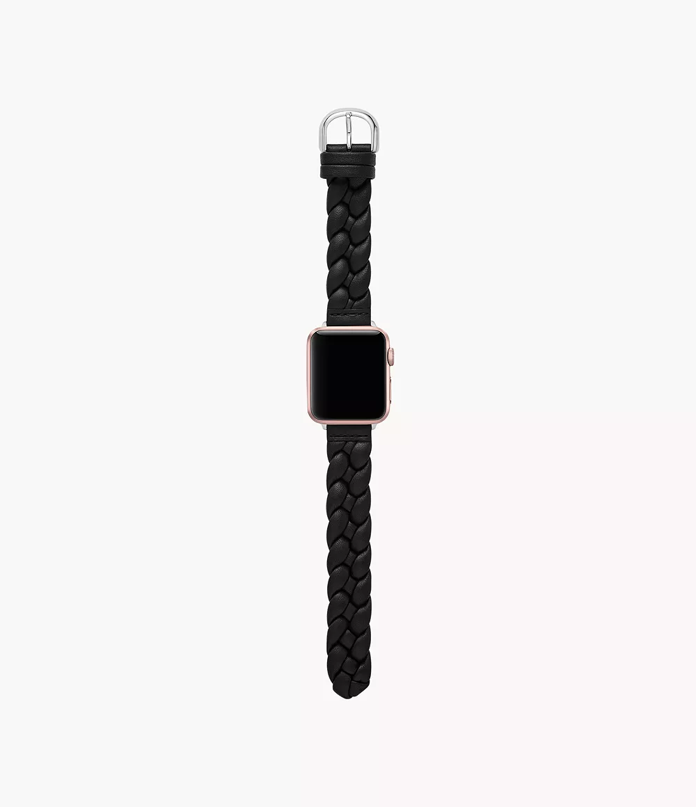 kate spade new york black leather band for apple watch®, 38/40/41mm and 42/ 44/45/49mm - KSS0159E - Watch Station
