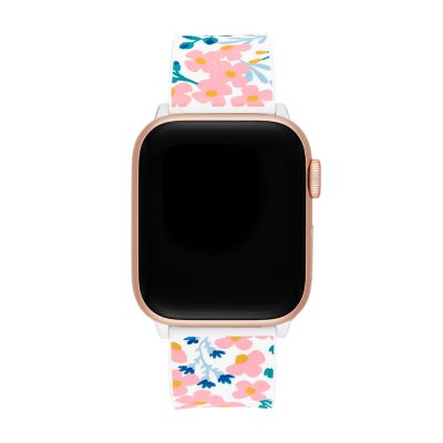 kate spade new york white silicone band for apple watch 38 40 41mm and 42 44 45 49mm KSS0164E Watch Station