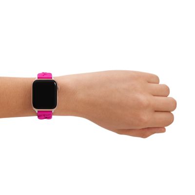 Pink leather apple sales watch band