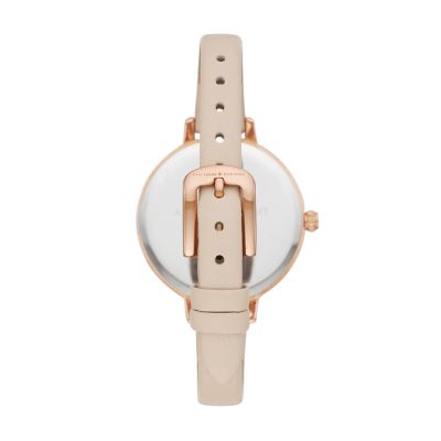 metro vachetta leather hybrid watch