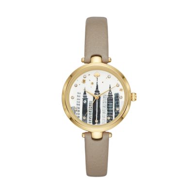 kate spade new york holland black leather watch - KSW1813 - Watch