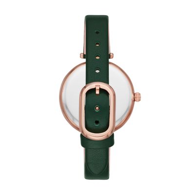 kate spade new york holland two-hand green leather watch - KSW1529