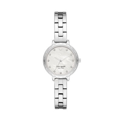 kate spade new york morningside scallop three-hand stainless steel watch