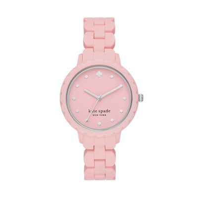 kate spade new york morningside three hand white silicone watch