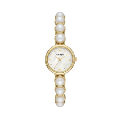Kate Spade New York Women's Monroe Pearl Bracelet Watch - Gold / White