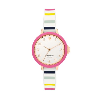 kate spade new york park three hand multicolour striped silicone