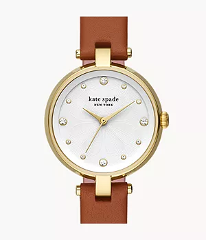 Kate Spade New York Annadale Luggage Leather Watch