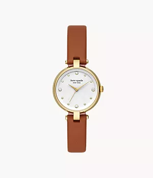 Kate Spade New York Annadale Luggage Leather Watch