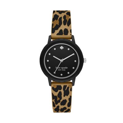 kate spade new york morningside leopard print silicone watch KSW1666 Watch Station