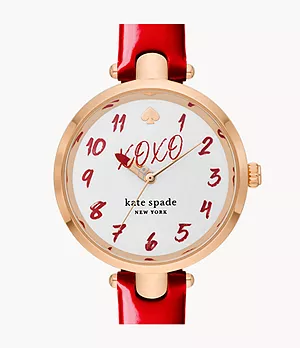 Kate Spade New York Holland Three-Hand Red Patent Leather Watch