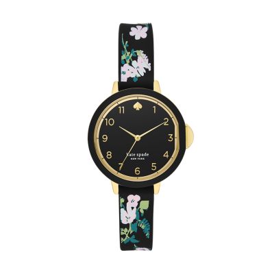 Black discount floral watch