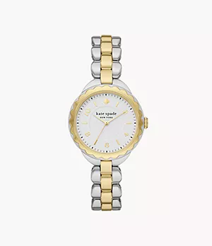 kate spade new york morningside three-hand two-tone stainless steel watch
